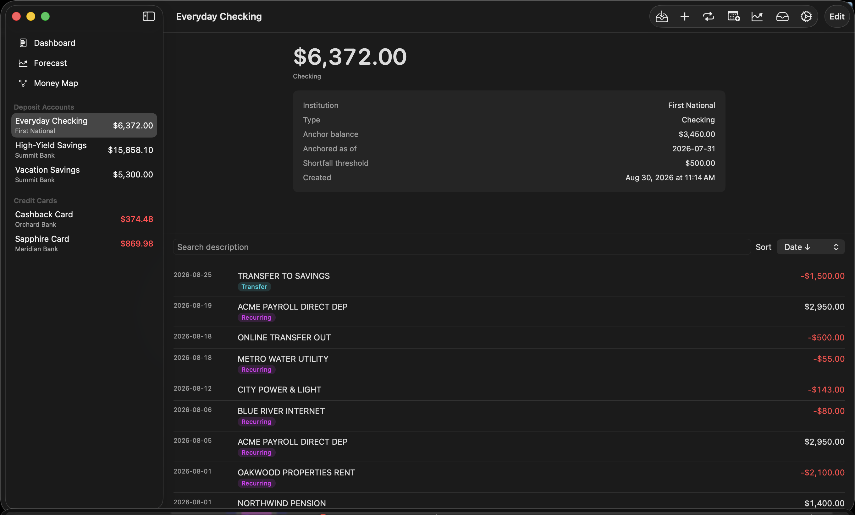 Account detail